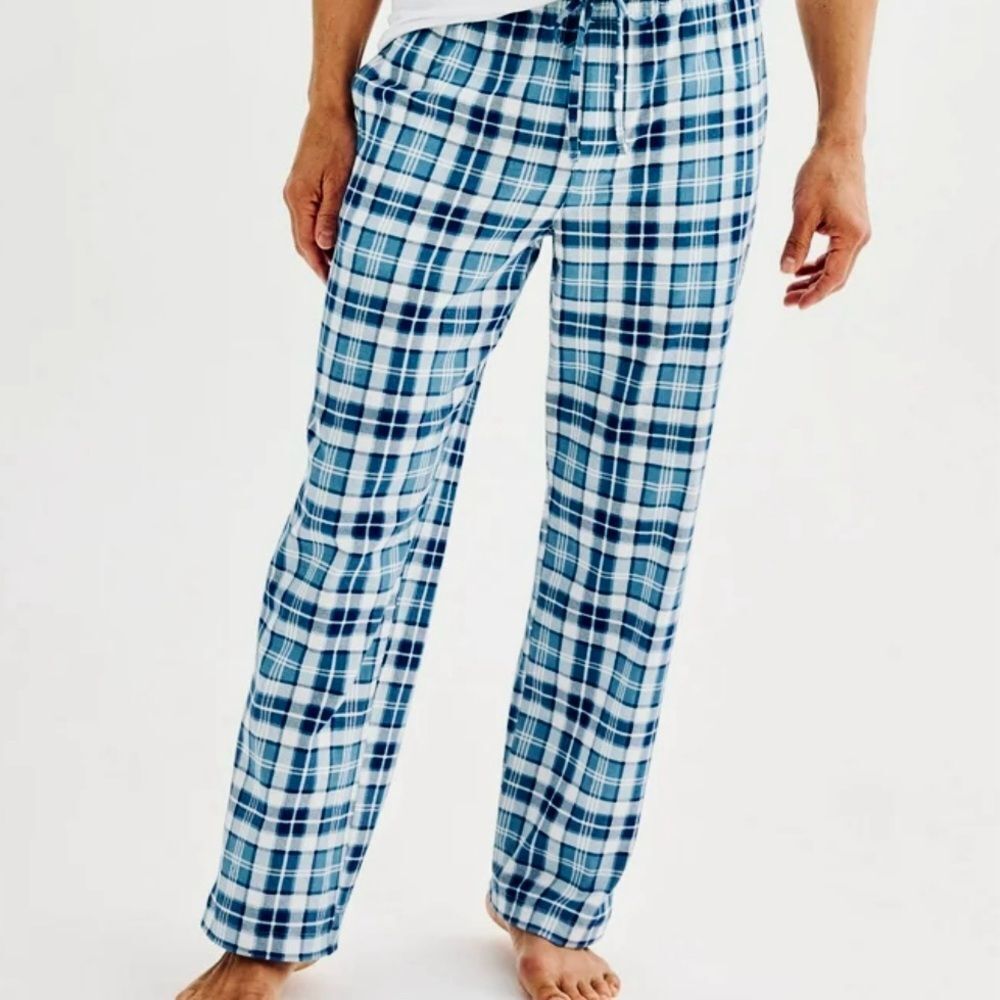 Sonoma Blue Plaid Drawstring Pajama Pant Size Large